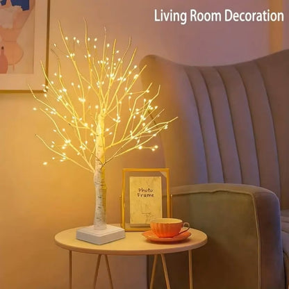 Birch Tree Lights Living Room Decor