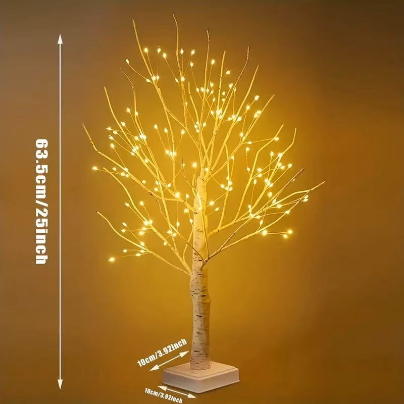 Birch Tree Lights Living Room Decor