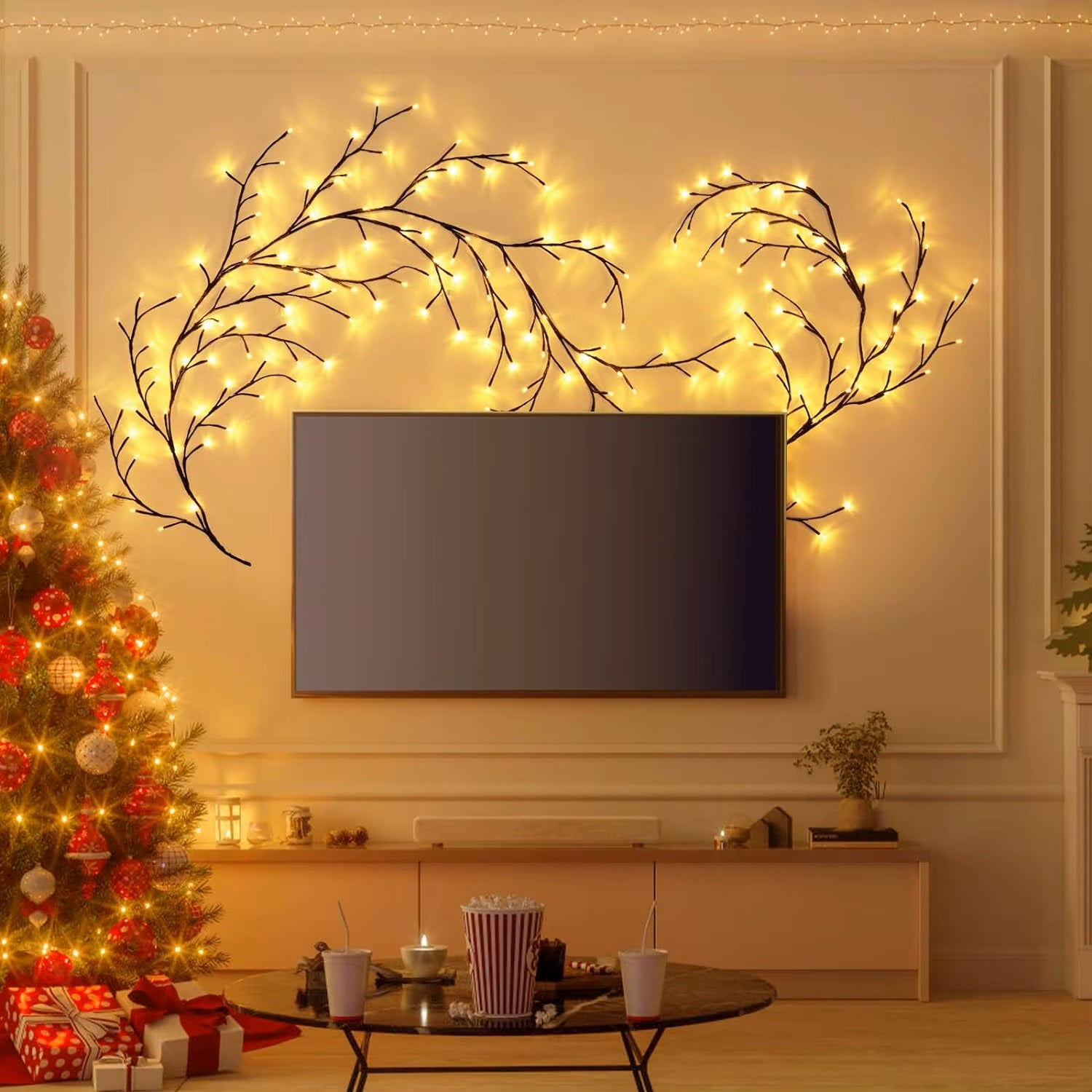 Willow Vine Branch Wall Lights Home Decor, on the wall